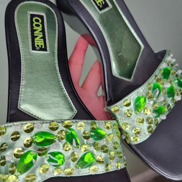 Connie Bling Green Y2K Platform Sandals - Picture 4 of 12